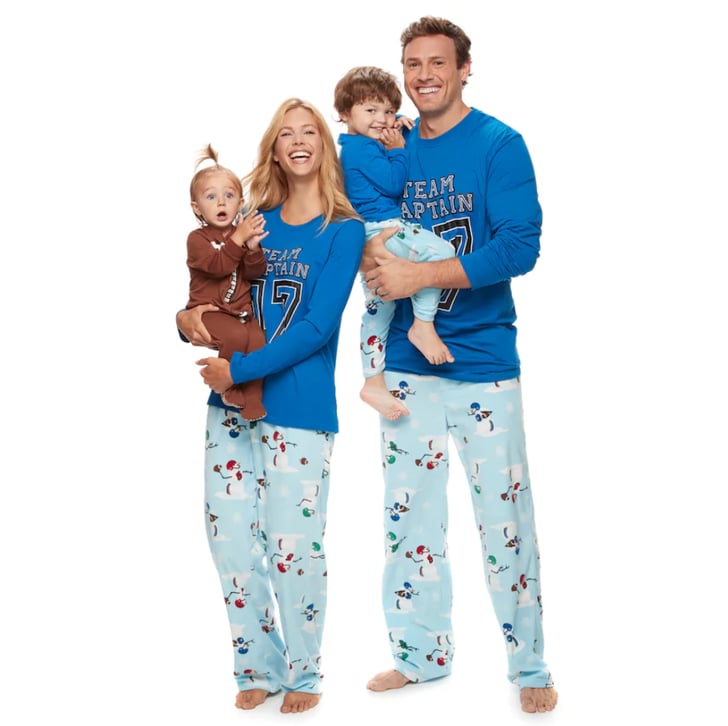 Football Snowmen Pajamas | Matching Family Christmas Pajamas | POPSUGAR ...