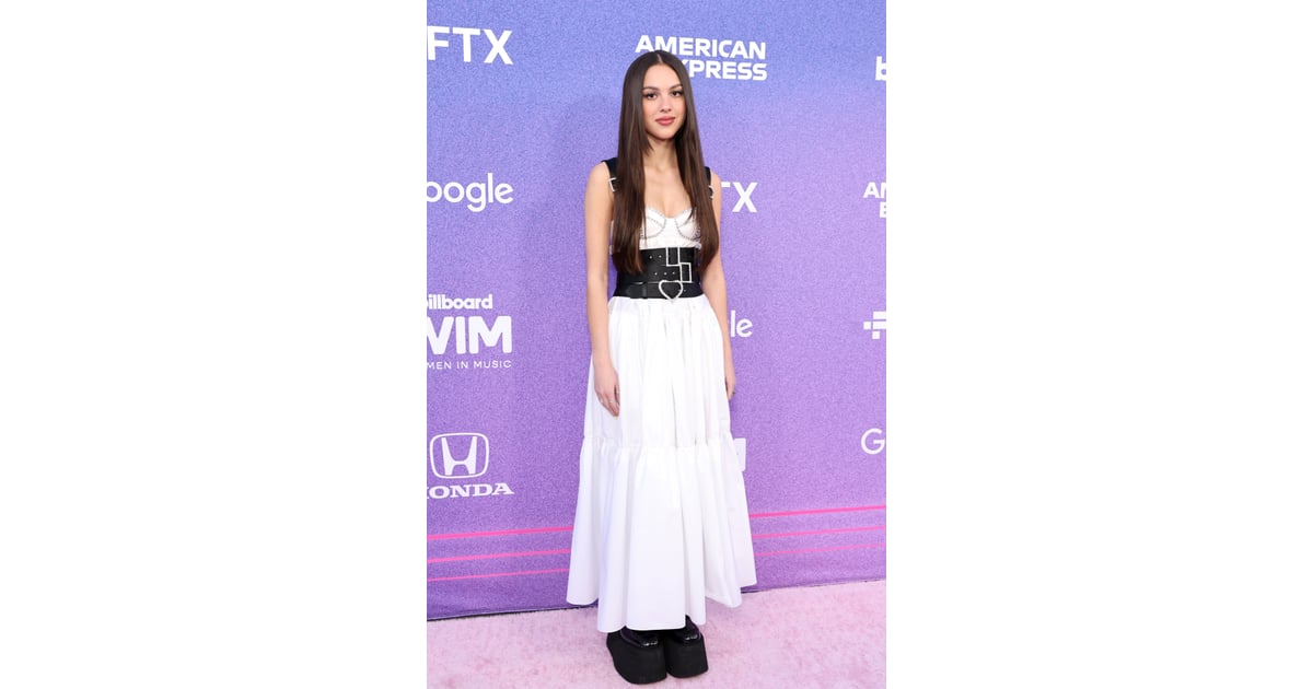 Olivia Rodrigo White Area Dress at Billboard Women in Music | POPSUGAR ...
