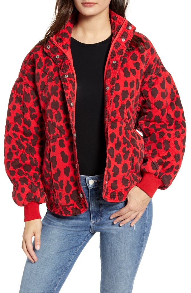 quilted leopard jacket