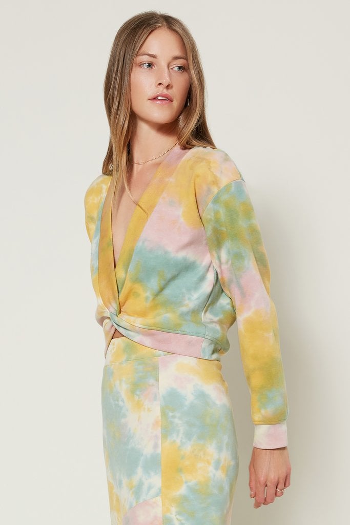 Current Air Twist Front Tie Dye Sweatshirt