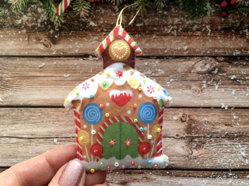Felt Christmas Gingerbread House Ornament