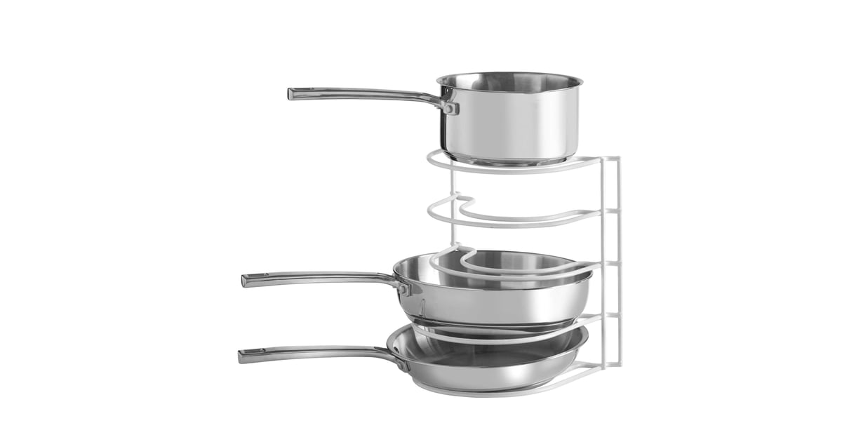 Salt Pot and Pan Organizer Rack in White Home Organization From Bed