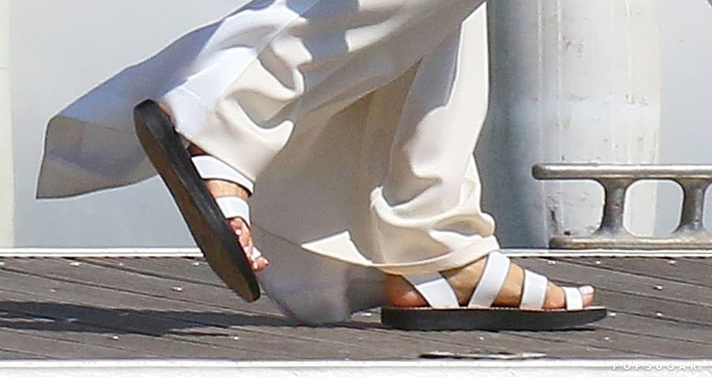 Victoria Beckham White Dress on Vacation With Elton John