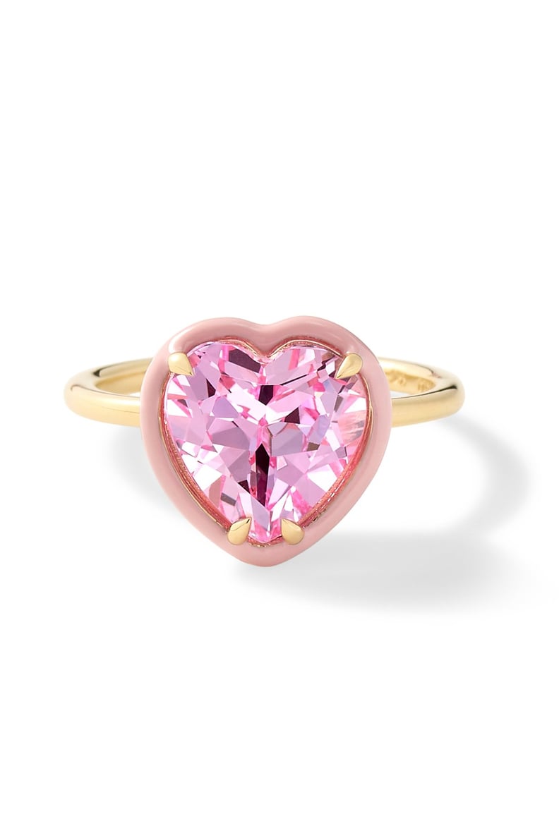 Alison Lou Heart Shaped Pink Sapphira Cocktail Ring
