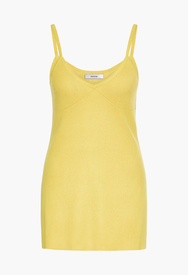 Ayesha Curry x JustFab Sweater Tunic Cami in Super Lemon