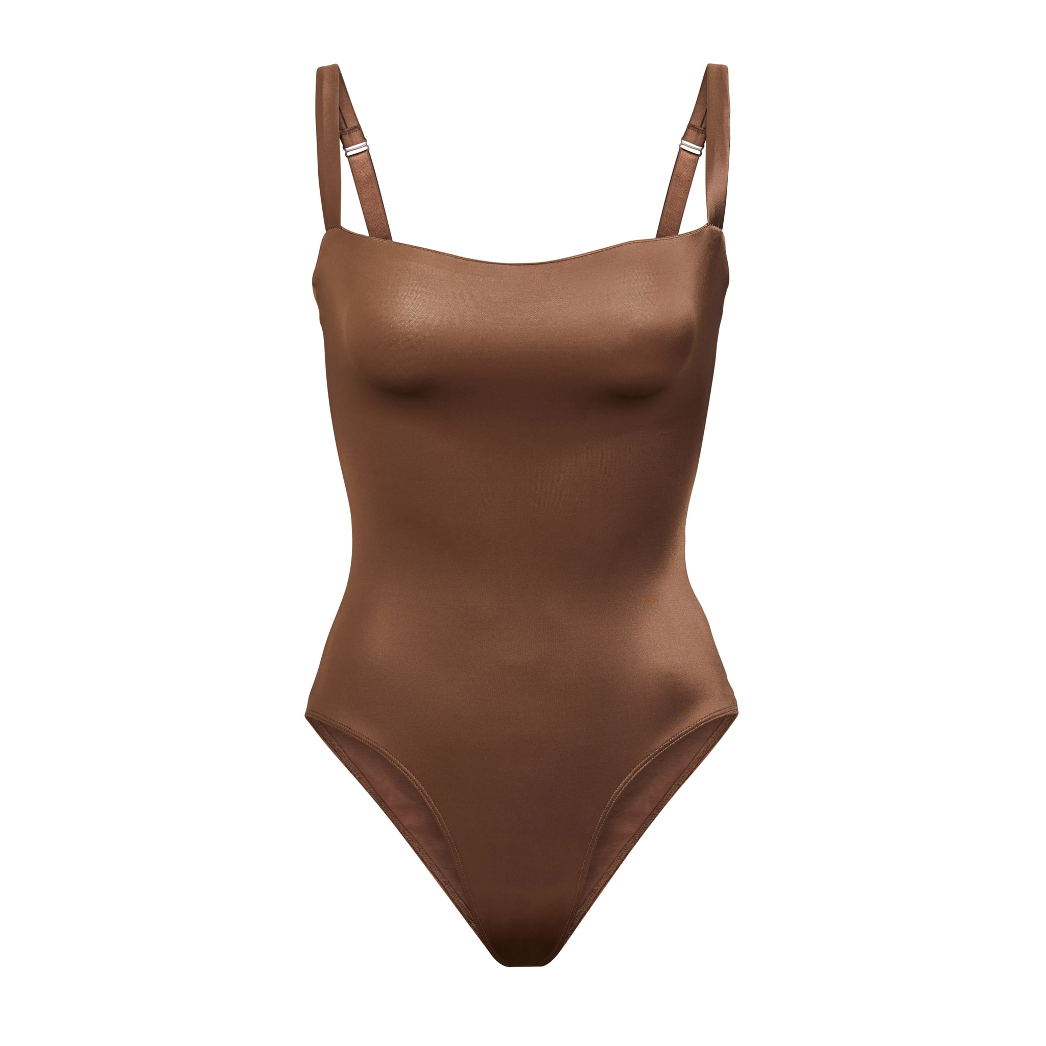 SKIMS Stretch Satin Smoothing Bodysuit in Smokey Quartz, SKIMS Is  Launching a Sexy Stretch Satin Lingerie Line Just in Time For Valentine's  Day