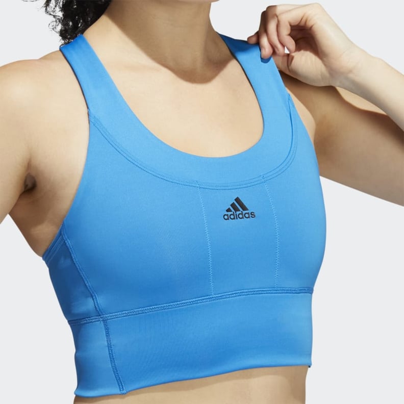 adidas Girl's DSG Gym Sports Bra (Medium) Blue