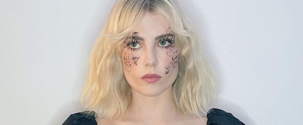 Lucy Boynton's Rose Stencil Face Makeup