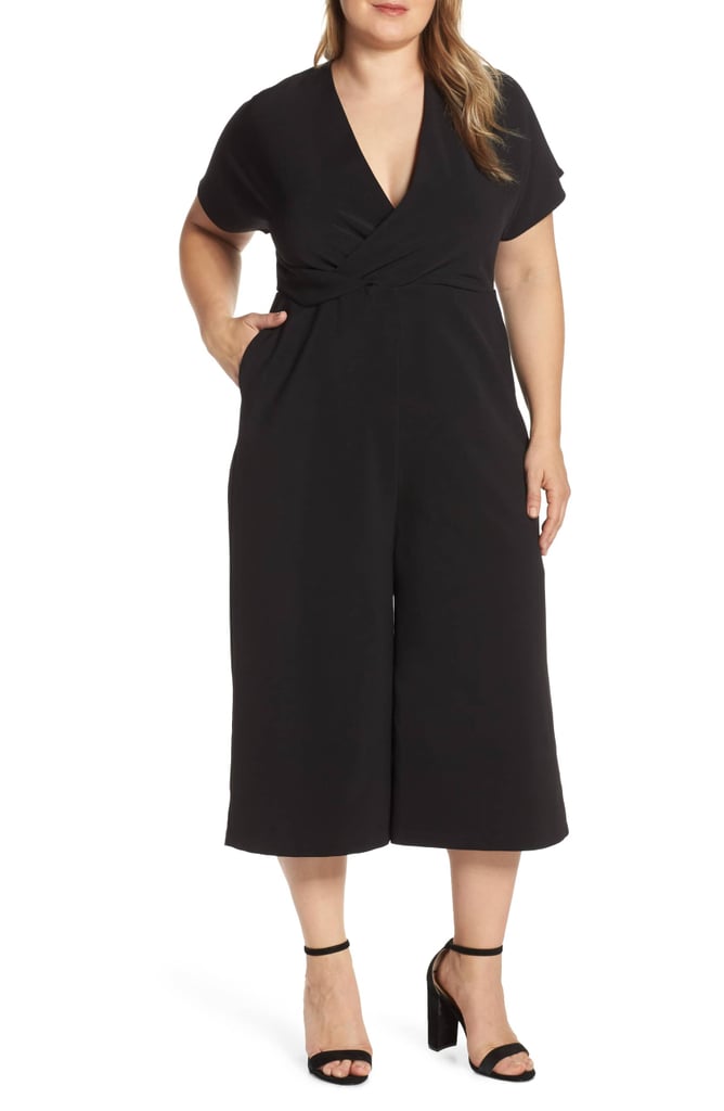 Leith Surplice Wide-Leg Crop Jumpsuit