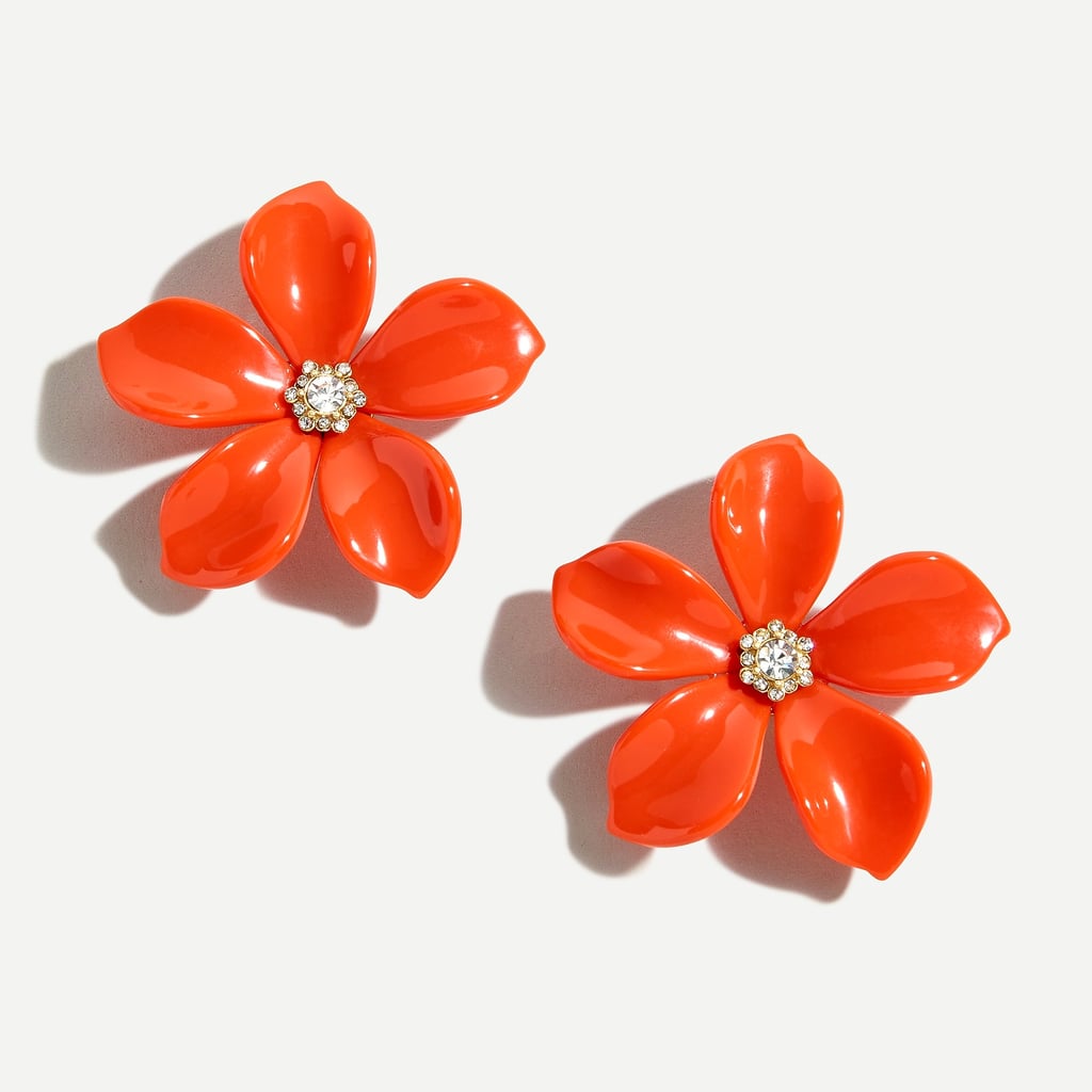 J.Crew Acetate Flower Earrings With Pavé Detail