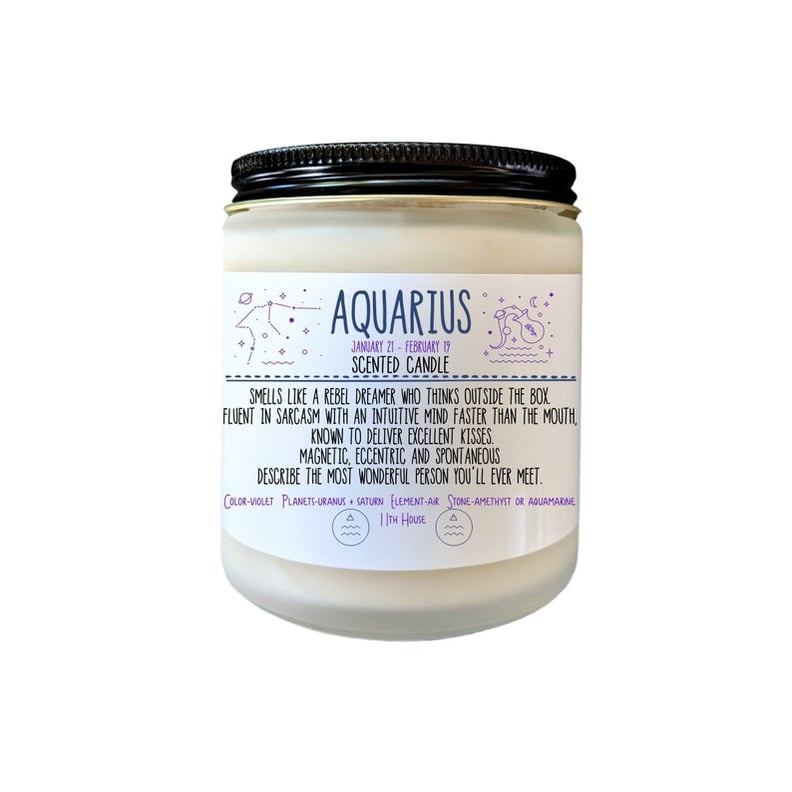 Aquarius Zodiac Candle