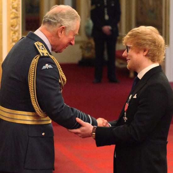 Ed Sheeran at Buckingham Palace For MBE Investiture Photos