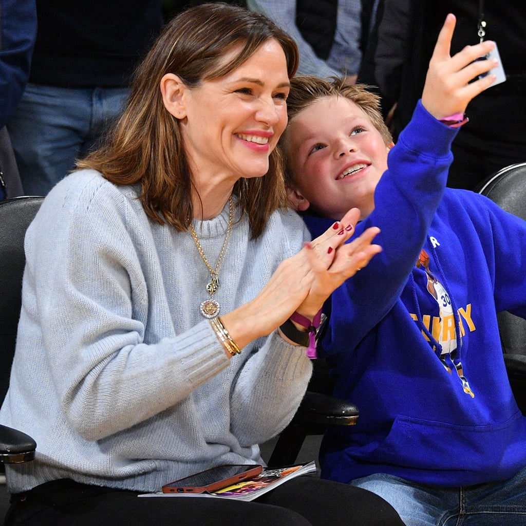 Jennifer Garner Sits Courtside With 10-Year-Old Son Samuel at a Lakers Game