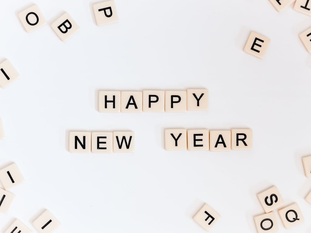 Happy New Year Block Letters Zoom Background