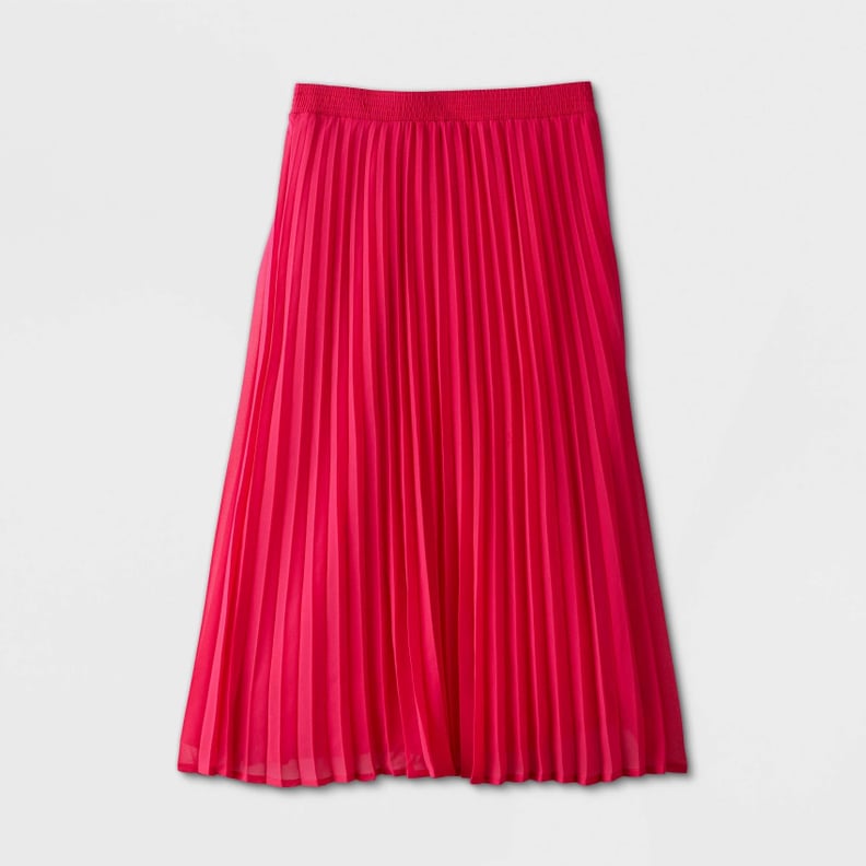 A New Day High-Rise Pleated A-Line Midi Skirt