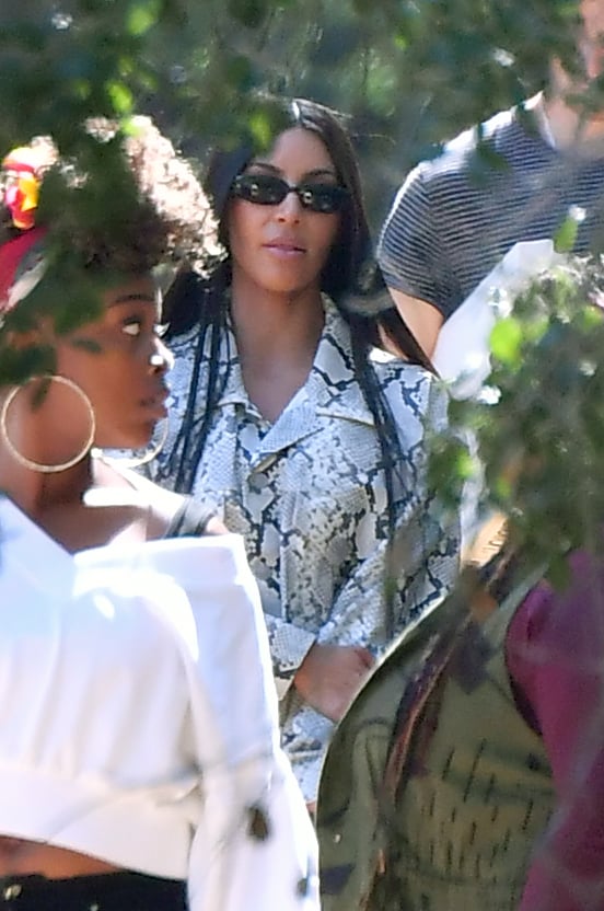 Kim Kardashian and North West Matching Snakeskin Outfits