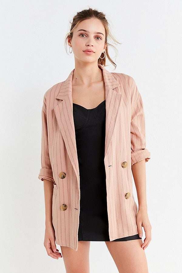 UO Double-Breasted Striped Blazer