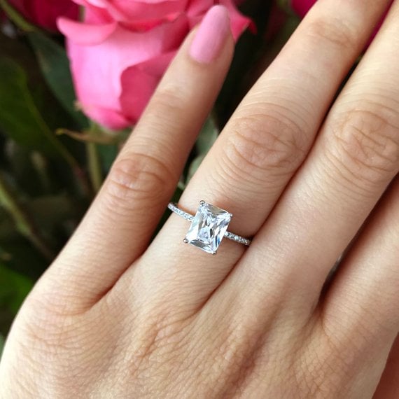 Etsy Radiant Cut Solitaire Ring
