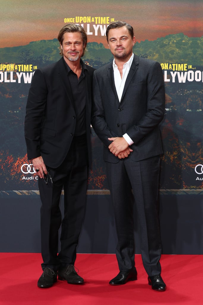 Brad Pitt and Leonardo DiCaprio at the Berlin premiere of Once Upon a Time in Hollywood.