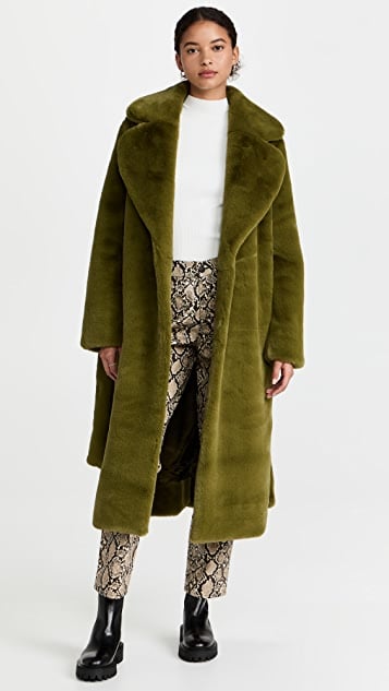 Proenza Schouler White Label Faux Fur Belted Coat