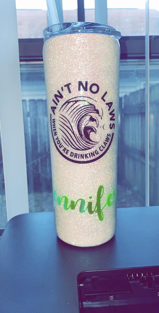 Custom Glitter White Claw-Inspired Tumbler