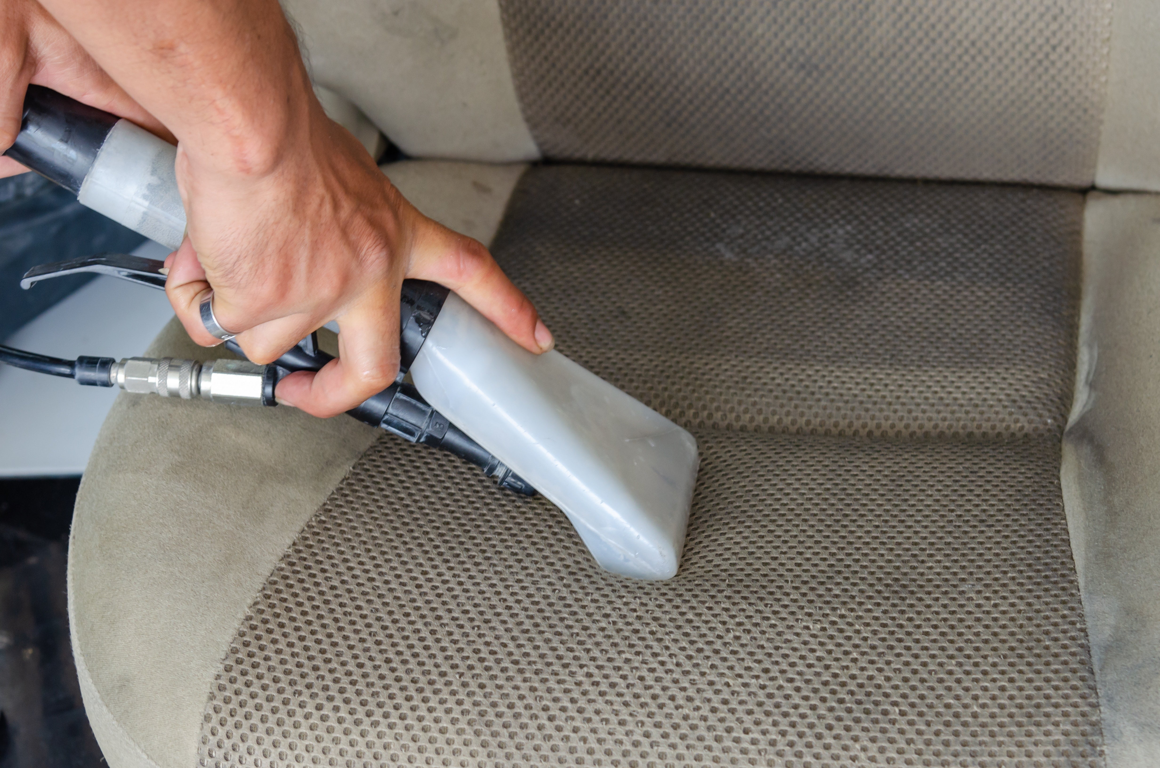 How to clean your car fabric car seats #cleantok #cleanthatup