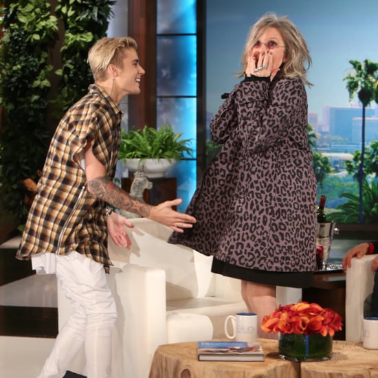Diane Keaton Meets Justin Bieber on Ellen November 2015
