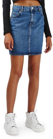 Topshop Moto High Rise Denim Skirt ($55)