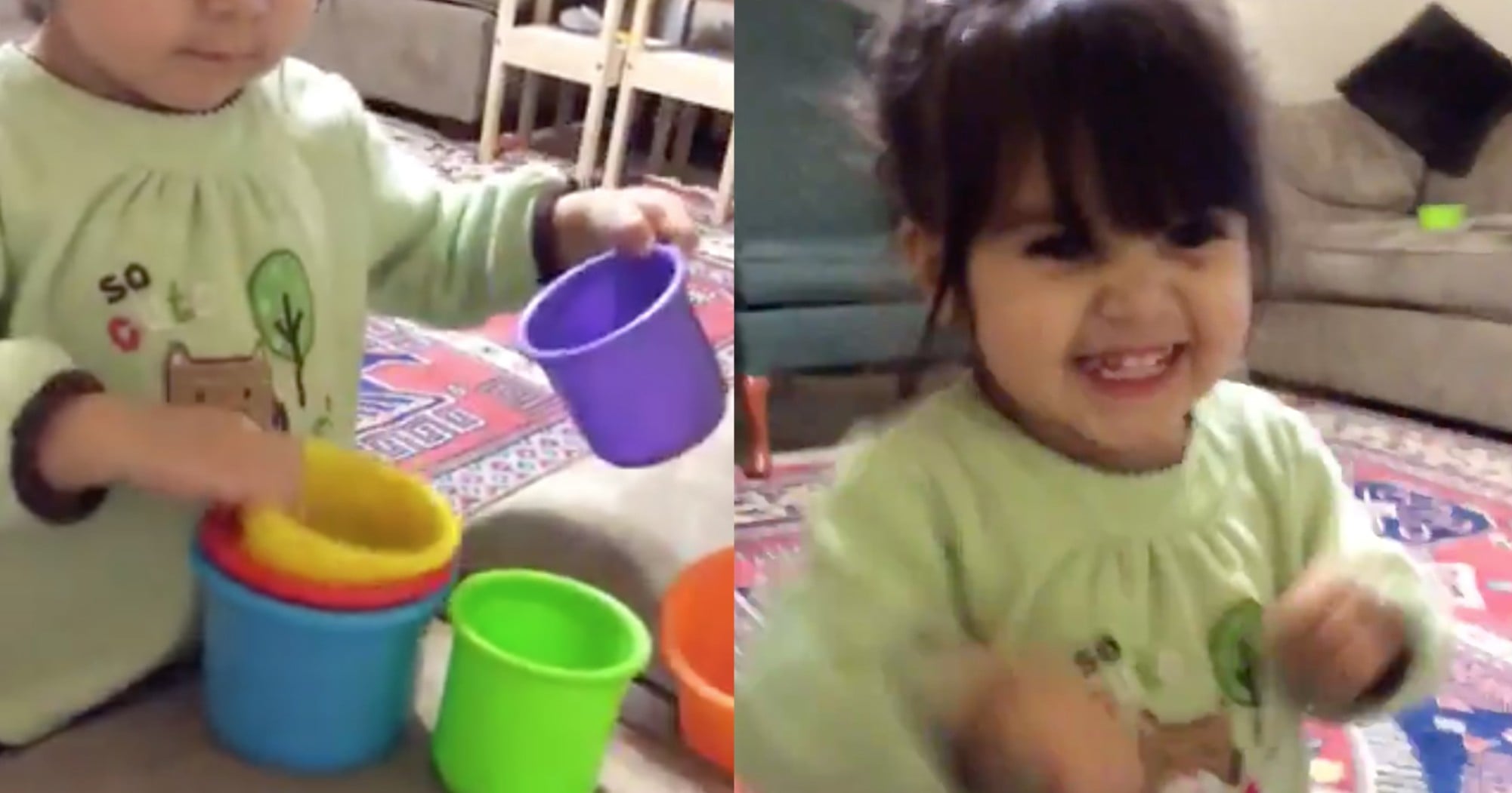 VICTORY! Toddler successfully stacks nesting cups, This little girl's  celebration after successfully stacking a set of nesting cups will give you  all the feels. 🥰❤️  Her mother said