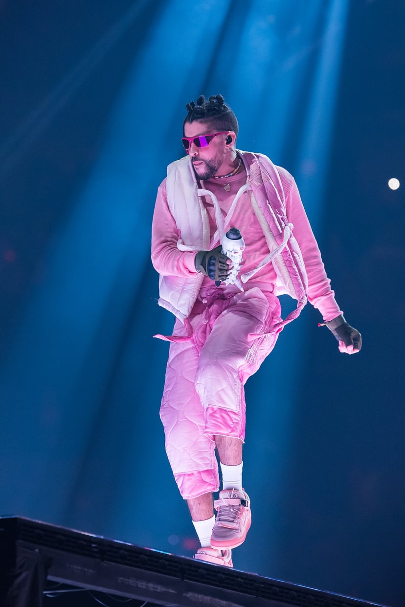 MIAMI, FLORIDA - APRIL 01: Bad Bunny performs onstage during his El Ultimo Tour Del Mundo at FTX Arena on April 01, 2022 in Miami, Florida. (Photo by Jason Koerner/Getty Images)