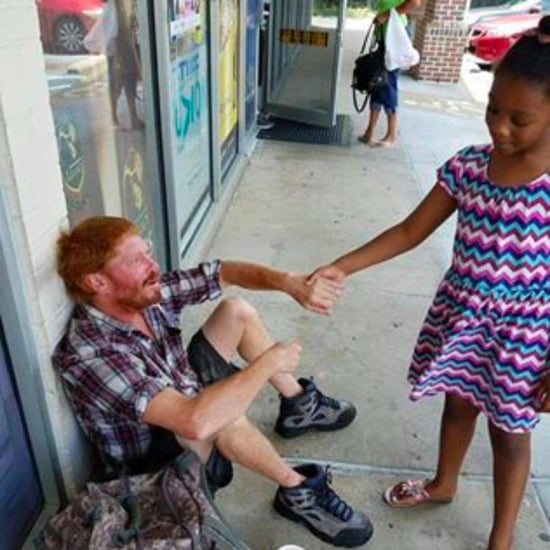 6-Year-Old Girl Gives Money to Homeless Man