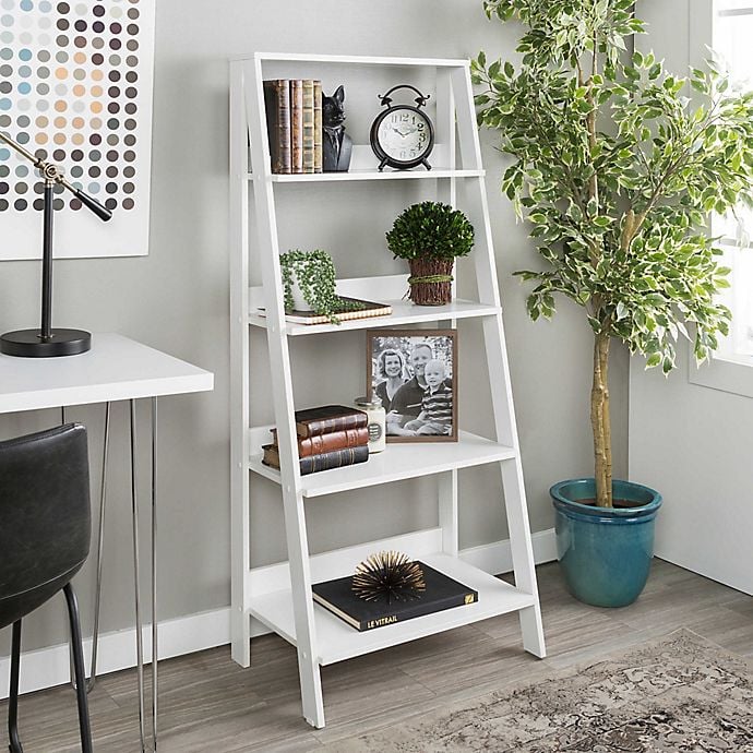 Forest Gate 55" Modern Wood Ladder Bookshelf