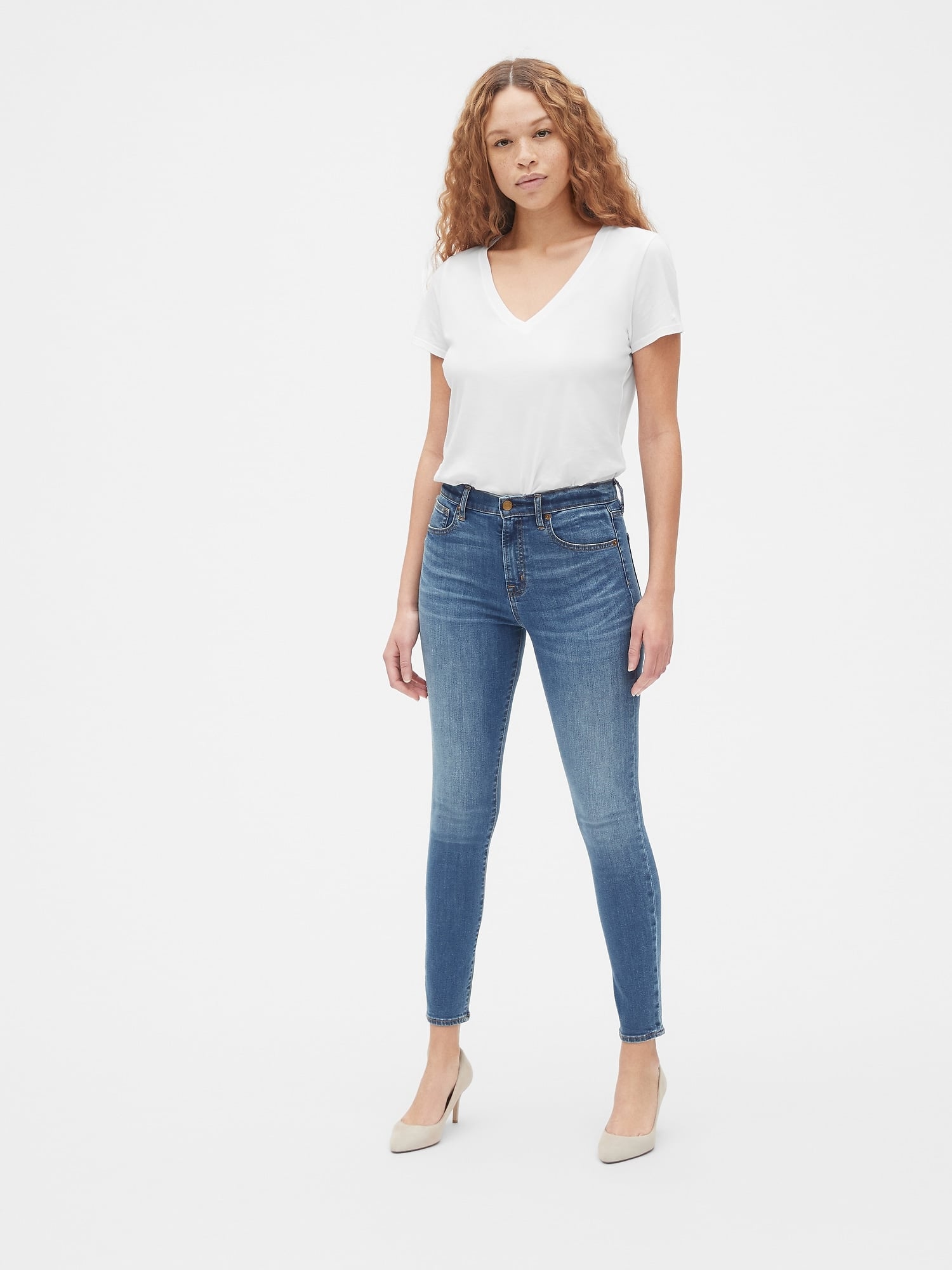 gap high rise true skinny jeans