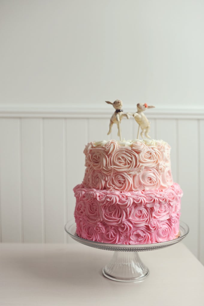 "Divine" doesn't even begin to describe this sweet pink ombré cake.  
Photo by Jessica May Photography via Style Me Pretty