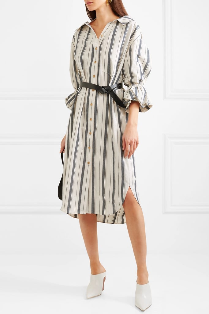 Rejina Pyo Amber Striped Cotton and Linen Blend Shirt Dress
