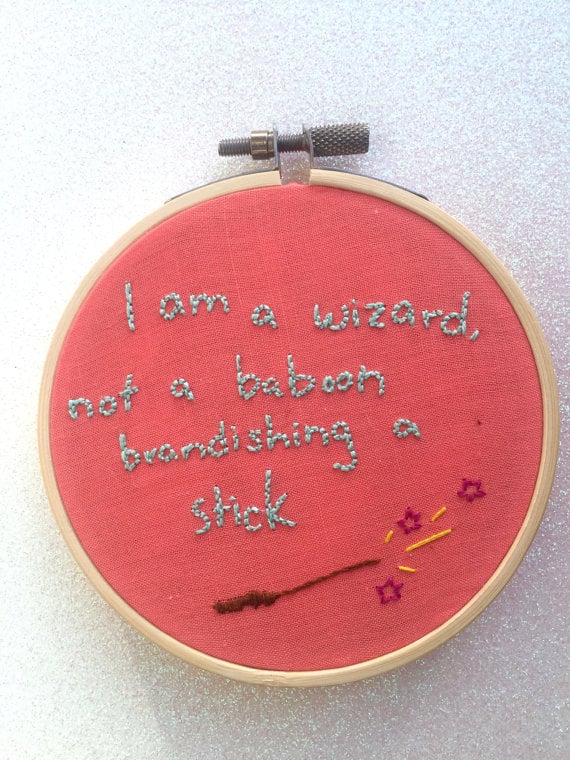 "I Am a Wizard" Embroidery Hoop