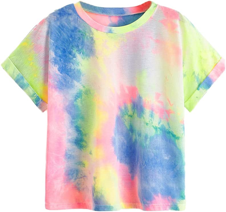 Verdusa Casual Short-Sleeve Tie-Dye Tee