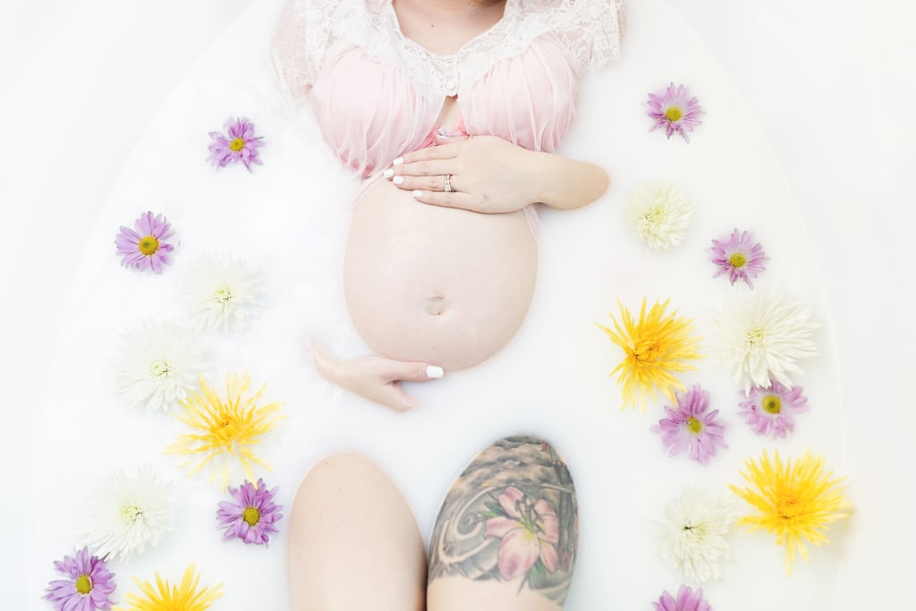 Milk Bath Maternity and Newborn Photos
