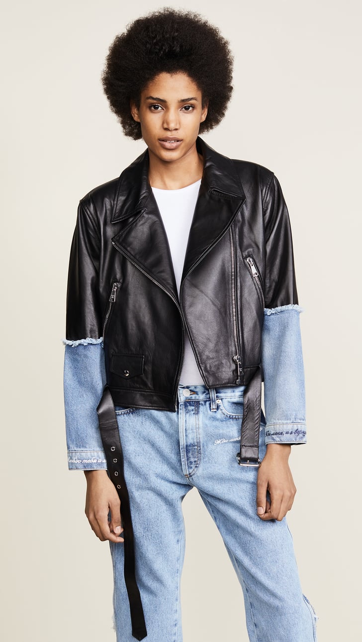 Natasah Zinko Leather Denim Jacket | Jacket Trends Fall 2018 | POPSUGAR ...