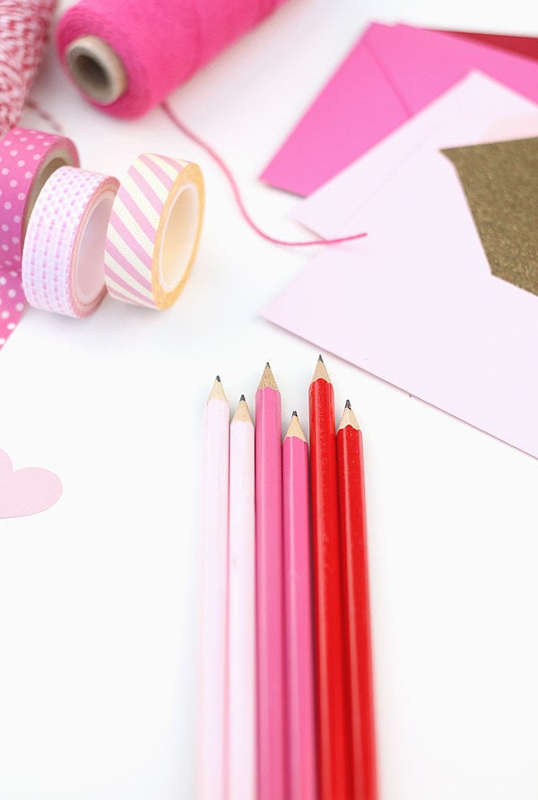 Easy Ombre Valentine Pencils - Damask Love