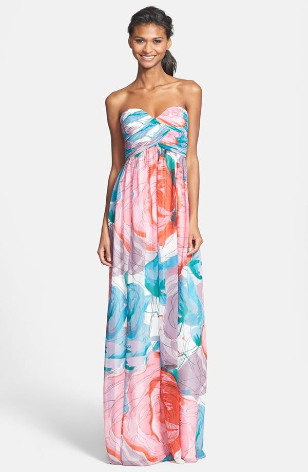 Donna Morgan Sweetheart Chiffon Gown | Floral Wedding Dresses Like ...