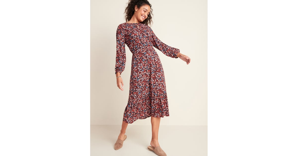 waist defined midi dress