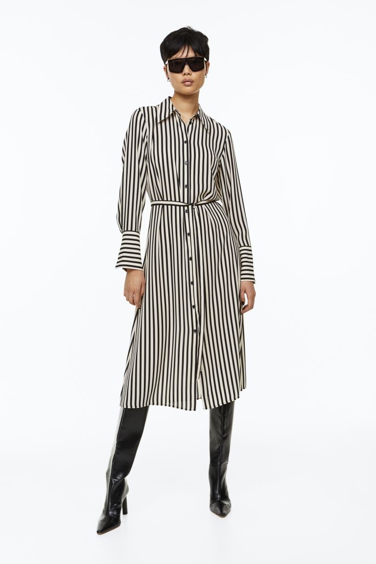 Stripes on Stripes: H&M Tie-Belt Shirt Dress