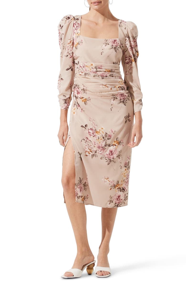 Label Floral Print Long Sleeve Dress 