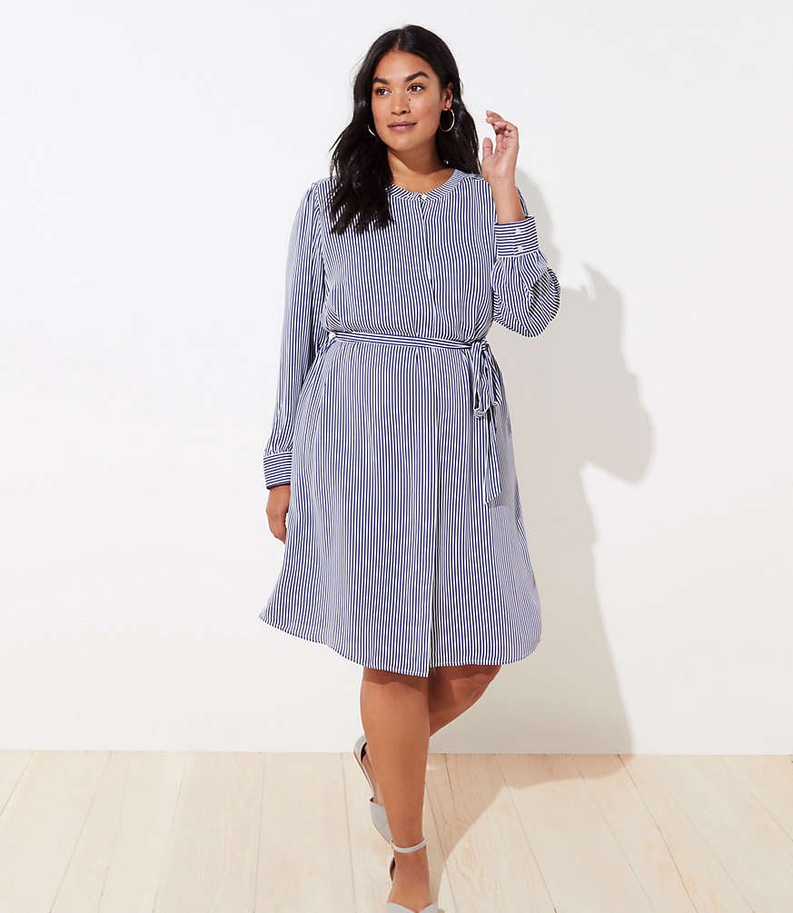 Loft Striped Belted Shirtdress