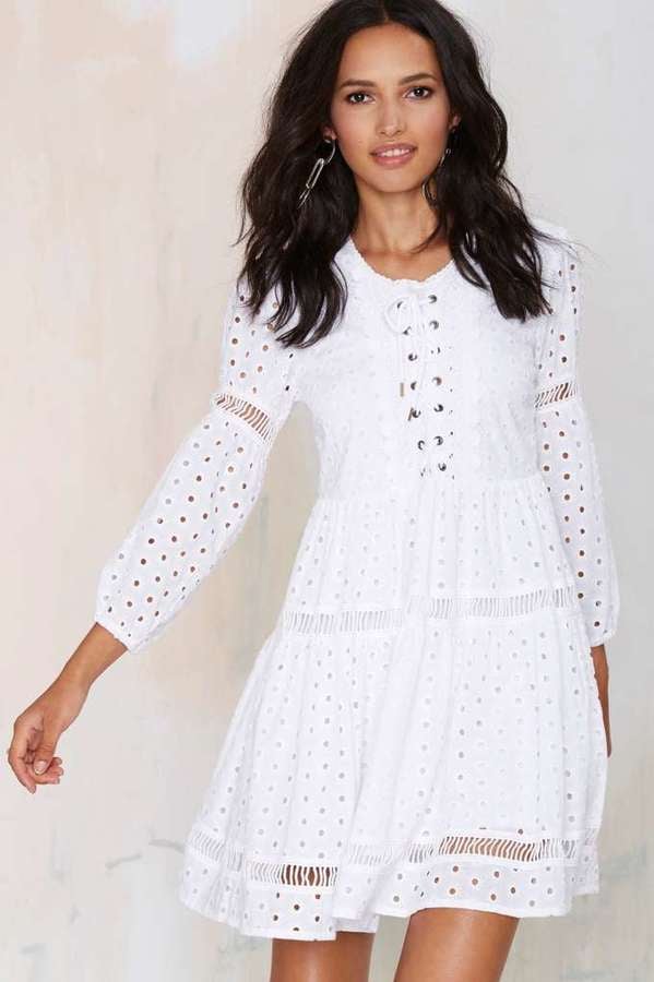 Nasty Gal Michela Eyelet Dress ($98)