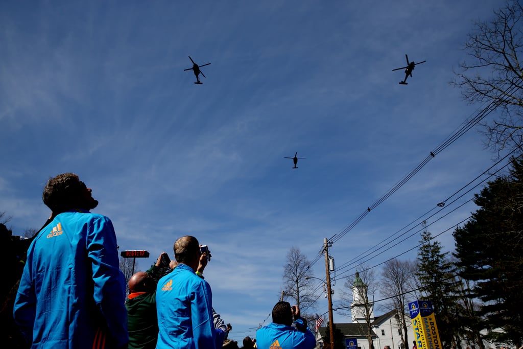 Planes flew overhead to mark the start of the marathon.