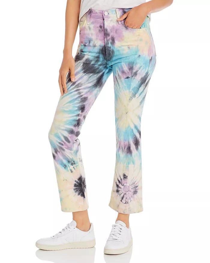 Mother The Tripper Tie-Dye Kick Flare Jeans in Swirling Secrets