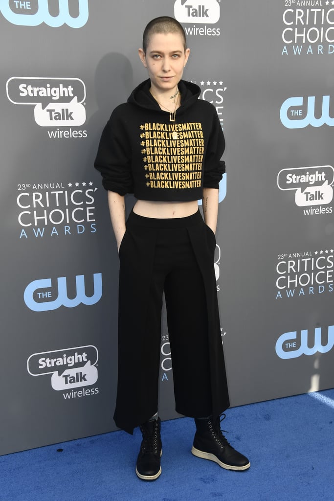 Asia Kate Dillon's Sweatshirt at Critics' Choice Awards 2018