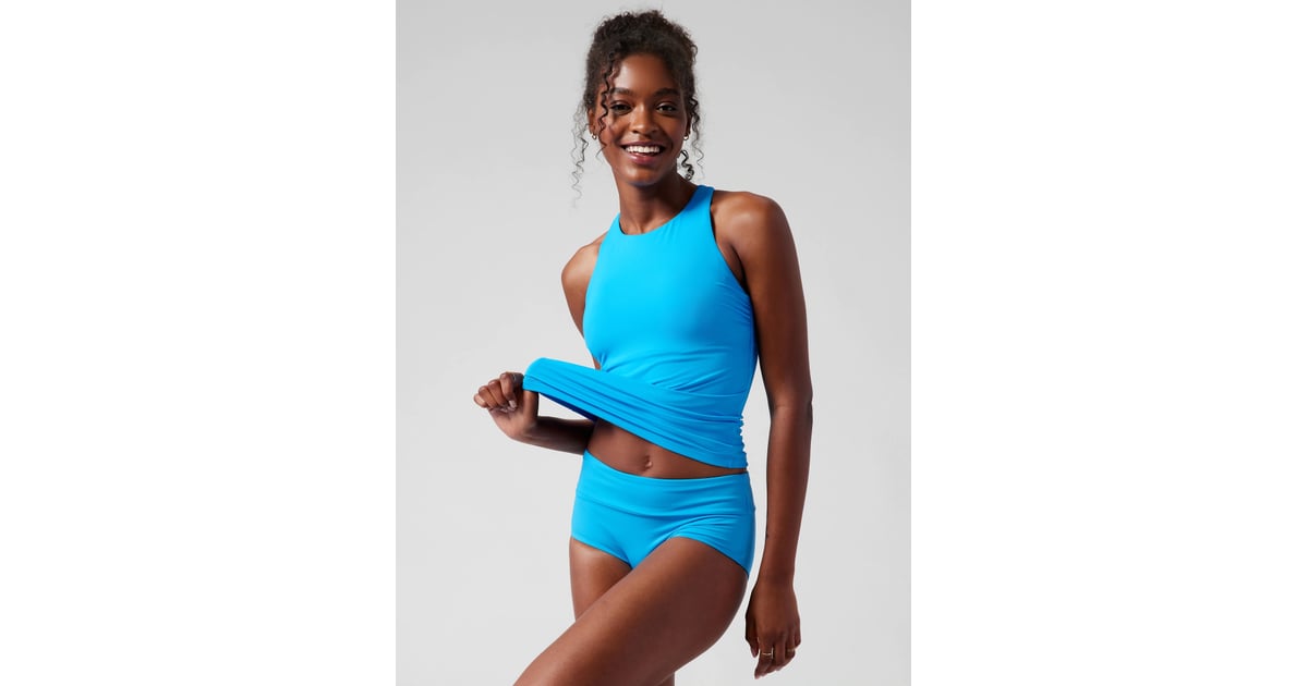 NWT Athleta High Neck Keyhole Bikini, Powerful Blue SIZE M #578167